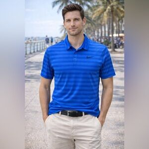 Nike Men’s Royal Blue Striped Polo Shirt